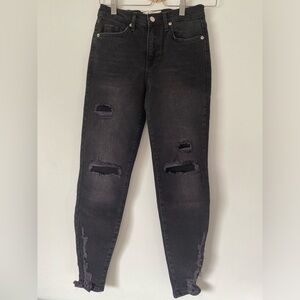 We The Free Black Distressed Denim Jeans Size 26